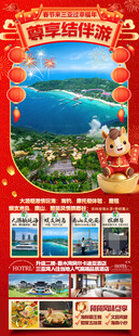 新年海南三亚春节旅游海报