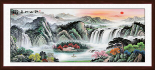 八方来财山水画