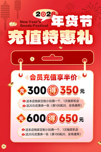 年货节充值特惠海报