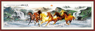 八骏图挂画 
