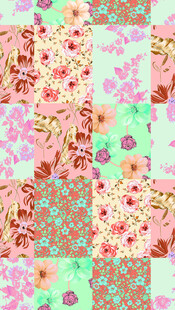 多彩花卉拼接图案
