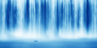 高山流水瀑布山水图