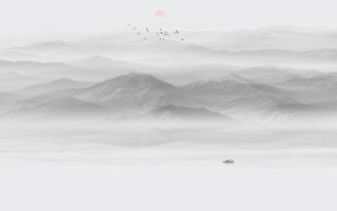 禅意水墨山水画