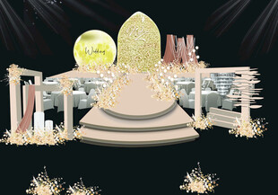 梦幻婚礼舞台设计效果图