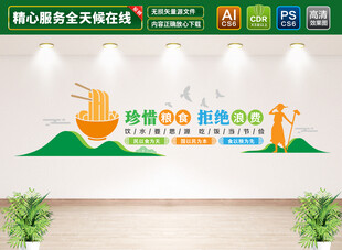 珍惜粮食文化墙