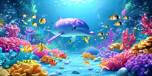 梦幻海洋海底世界背景图