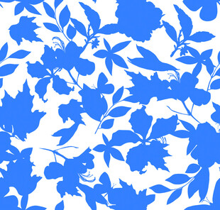 蓝白花卉图案纹理背景