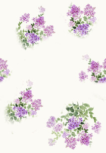 紫色花卉图案设计素材
