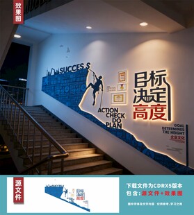 公司楼梯文化墙背景墙