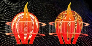 科幻风格火焰头盔造型