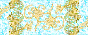 蓝底金色华丽花纹图案