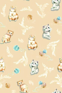 可爱猫咪图案背景纹理