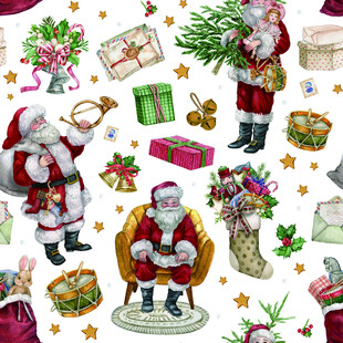 圣诞元素无缝图案设计