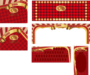 红色金色中式装饰图案设计