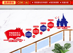 四有军人楼梯文化墙