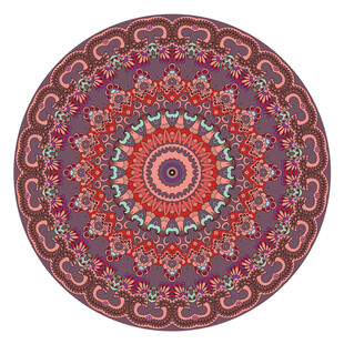 圆形民族风花纹装饰图案