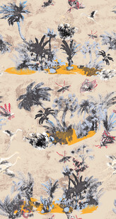 中式水墨风植物花卉图案