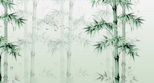 新中式水墨竹子竹林背景墙