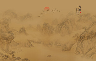 古风背景山水画