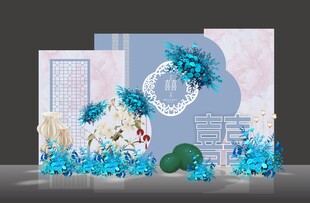 雾霾蓝色婚礼舞台led背景