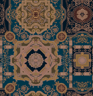 复古风精美几何图案地毯