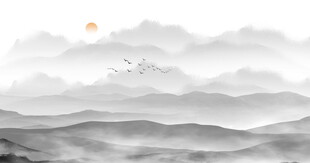 意境水墨山水风景背景图