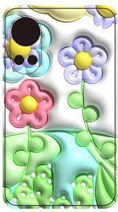 可爱立体花朵手机壳图案