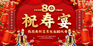 八十祝寿宴喜庆场景