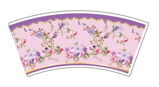 花卉图案扇形装饰画