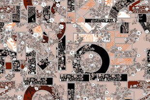 圆圈碎花 花卉 拼接 