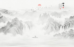 意境水墨山水画