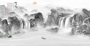 新中式意境背景墙