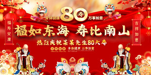 80大寿贺寿庆典背景展板