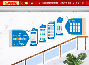 企业楼梯文化墙