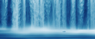 源远流长瀑布山水图