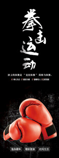 拳击运动宣传海报展架
