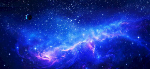 梦幻蓝色星空背景图