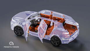 透明汽车模型展示内部构造