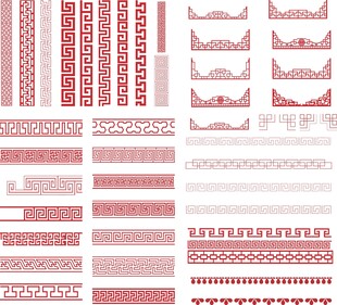 红色花纹图案集