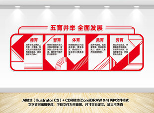 德智体美劳校园文化墙