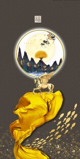 梦幻中式风金箔托悬浮球