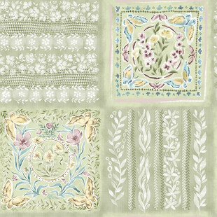 复古花卉边框纹理图案集