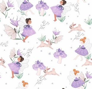 紫色芭蕾女孩水彩插画图案