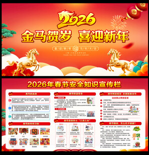 2026马年春节安全展板