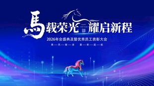 蓝色科技年会议展板