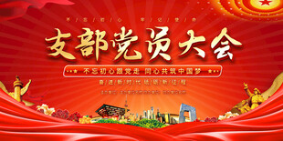 支部党员大会背景展板