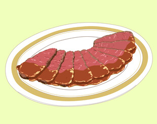 切片牛肉摆盘