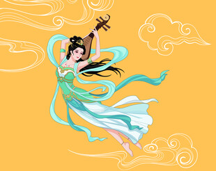 敦煌飞天神女曼妙起舞