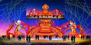 传统花灯彩灯效果图
