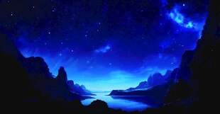 梦幻星空下的静谧山谷